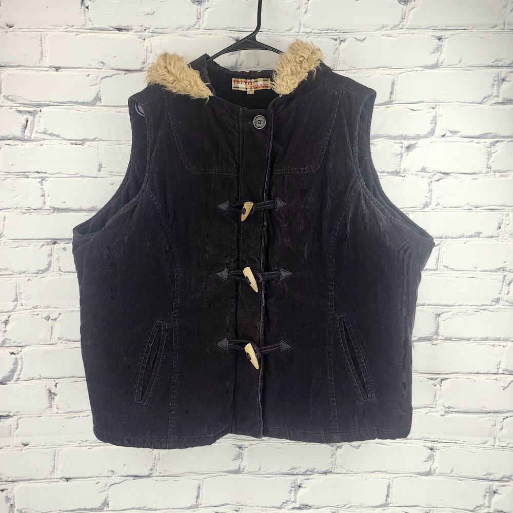 Twenty Twenty Corduroy Vest Women 3X Hooded Camping Cabincore Gorpcore outerwear